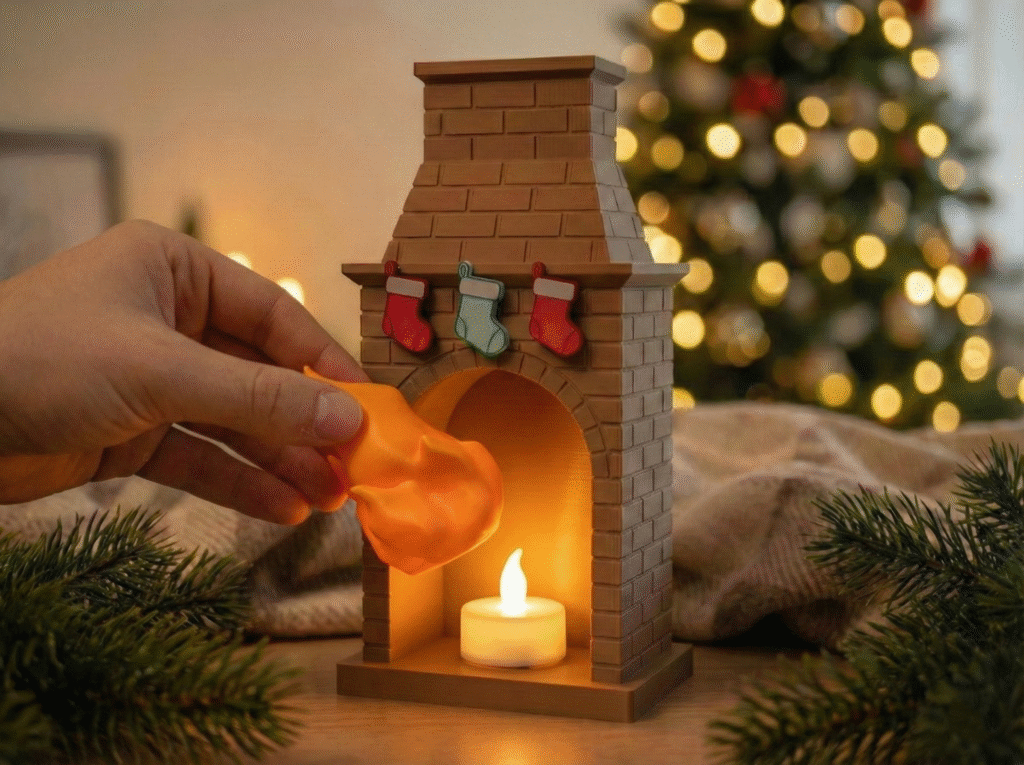 Коледна Камина с Чорапи Коледна Камина с Чорапи
