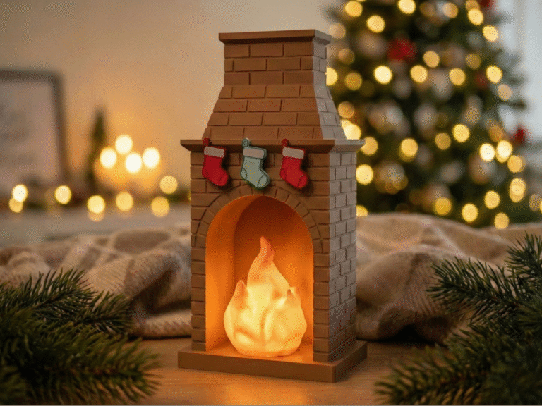 Коледна Камина с Чорапи