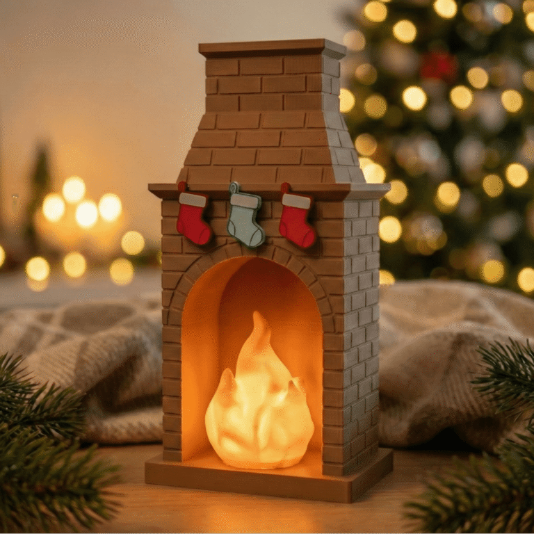 Коледна Камина с Чорапи